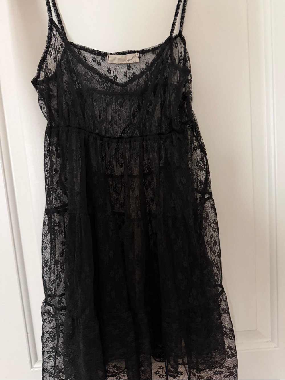 Sheer Lace Black Chemise Slip - Classic Women's Nightwear